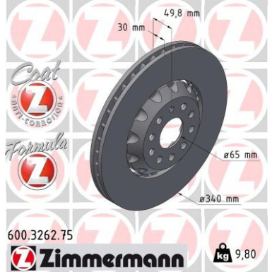 Zimmermann | Bremsscheibe | 600.3262.75