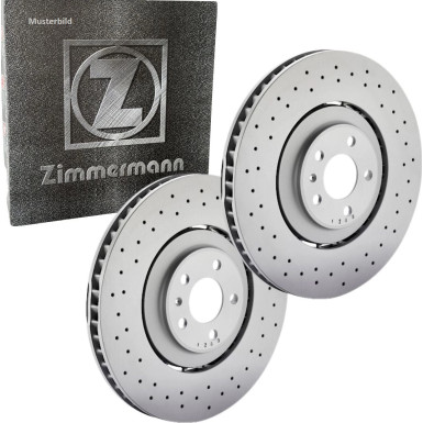 ZIMMERMANN 150.3483.52 Bremsscheibe SPORT COAT Z für BMW 5er, 6er 348mm, innenbelüftet, gelocht, beschichtet, hochgekohlt