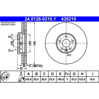 ATE | Bremsscheibe | 24.0128-0210.1