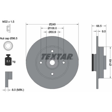 Textar | Bremsscheibe | 92133303