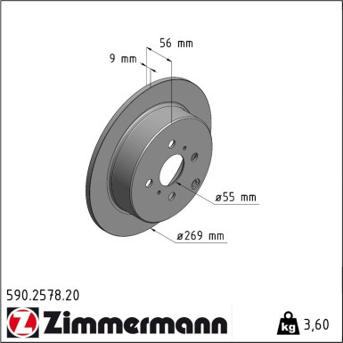 Zimmermann | Bremsscheibe | 590.2578.20