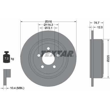 Textar | Bremsscheibe | 92202703