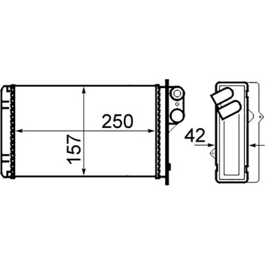 Mahle | Wärmetauscher, Innenraumheizung | AH 67 000S