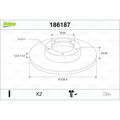 Valeo | Bremsscheibe | 186187