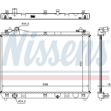 Nissens | Kühler, Motorkühlung | 64200