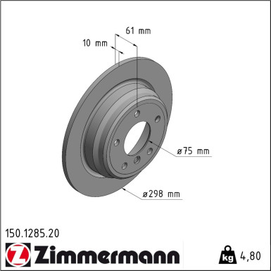 Zimmermann | Bremsscheibe | 150.1285.20