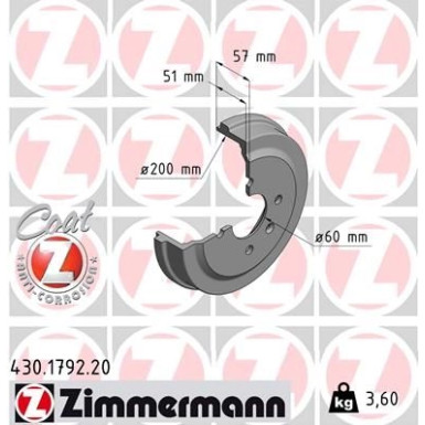 Zimmermann | Bremstrommel | 430.1792.20