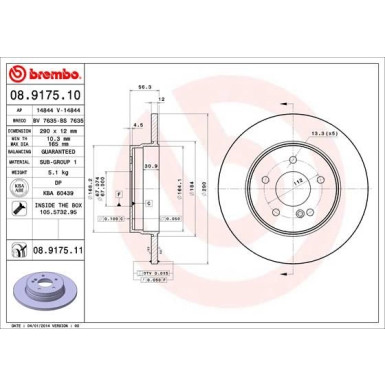 Brembo | Bremsscheibe | 08.9175.11