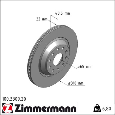 Zimmermann | Bremsscheibe | 100.3309.20