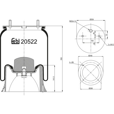 FEBI BILSTEIN 20522 Federbalg, Luftfederung