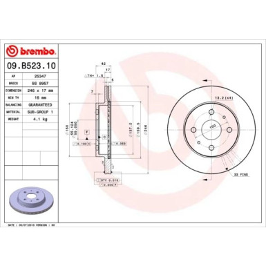 Brembo | Bremsscheibe | 09.B523.10