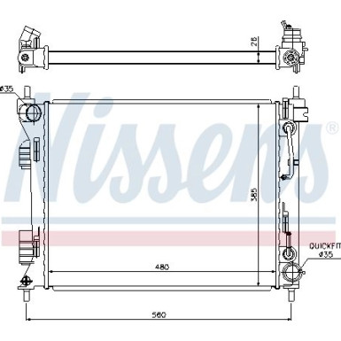 Nissens | Kühler, Motorkühlung | 675002