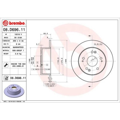 Brembo | Bremsscheibe | 08.D696.11