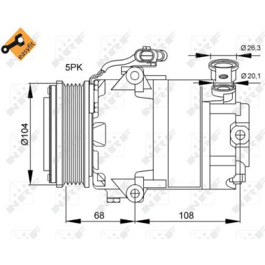 NRF | Kompressor, Klimaanlage | 32082