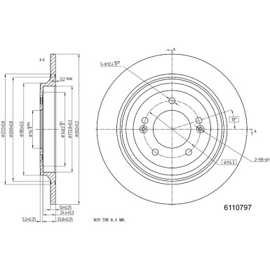 Metzger | Bremsscheibe | 6110797