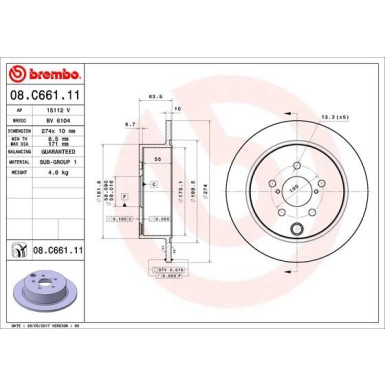 Brembo | Bremsscheibe | 08.C661.11