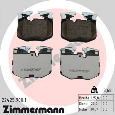 Zimmermann | Bremsbelagsatz, Scheibenbremse | 22425.900.1