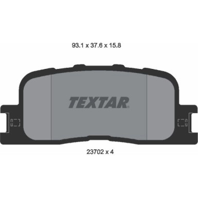 Textar | Bremsbelagsatz, Scheibenbremse | 2370201