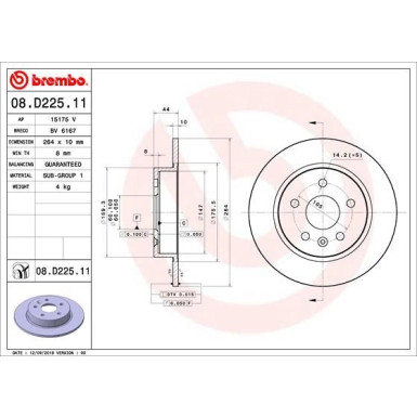 Brembo | Bremsscheibe | 08.D225.11