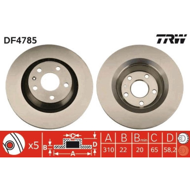 TRW | Bremsscheibe | DF4785