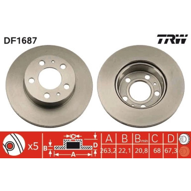 TRW | Bremsscheibe | DF1687