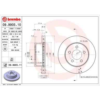 Brembo | Bremsscheibe | 09.9905.11