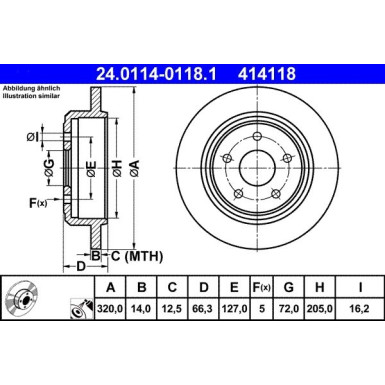 ATE | Bremsscheibe | 24.0114-0118.1