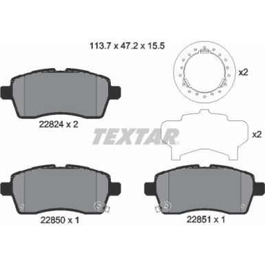 Textar | Bremsbelagsatz, Scheibenbremse | 2282401