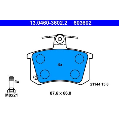 ATE | Bremsbelagsatz, Scheibenbremse | 13.0460-3602.2