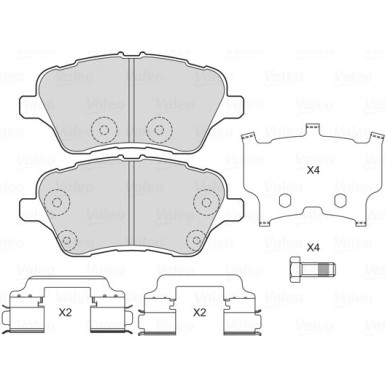 Valeo | Bremsbelagsatz, Scheibenbremse | 601703