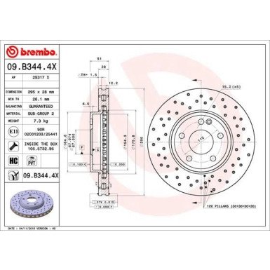 Brembo | Bremsscheibe | 09.B344.4X