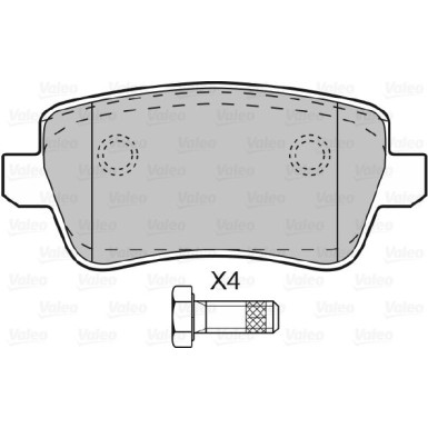 Valeo | Bremsbelagsatz, Scheibenbremse | 598727 Valeo | Bremsbelagsatz, Scheibenbremse | 598727