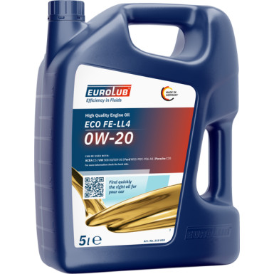 EUROLUB | Motoröl | ECO FE LL4 0W-20, 5L | 215005