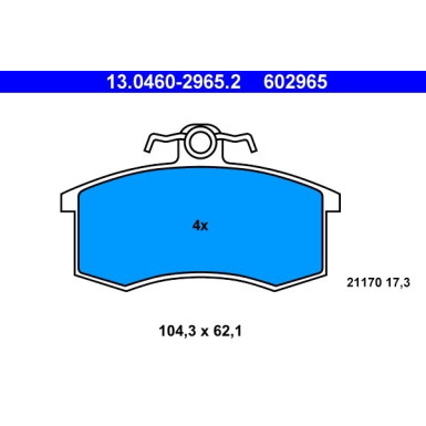 ATE | Bremsbelagsatz, Scheibenbremse | 13.0460-2965.2