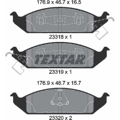 Textar | Bremsbelagsatz, Scheibenbremse | 2331801