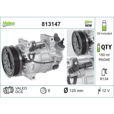 Valeo | Kompressor, Klimaanlage | 813147