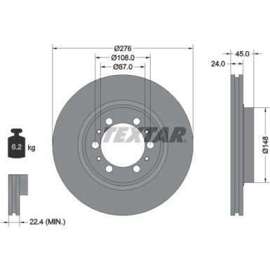 Textar | Bremsscheibe | 92079800