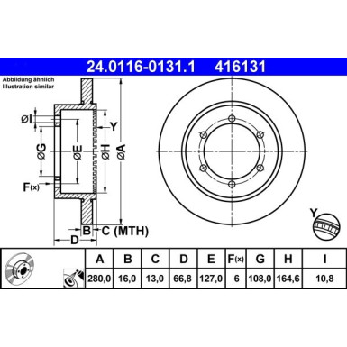 ATE | Bremsscheibe | 24.0116-0131.1