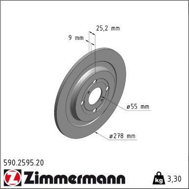 Zimmermann | Bremsscheibe | 590.2595.20