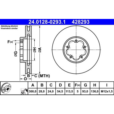 ATE | Bremsscheibe | 24.0128-0293.1