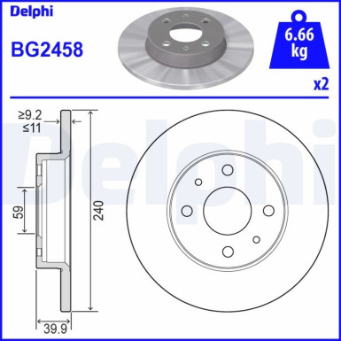 Delphi | Bremsscheibe | BG2458