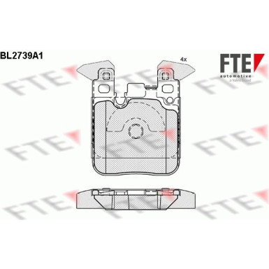 FTE | Bremsbelagsatz, Scheibenbremse | 9010953