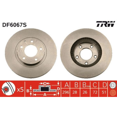 TRW | Bremsscheibe | DF6067S