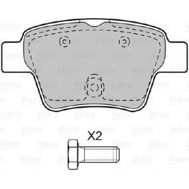 Valeo | Bremsbelagsatz, Scheibenbremse | 598702