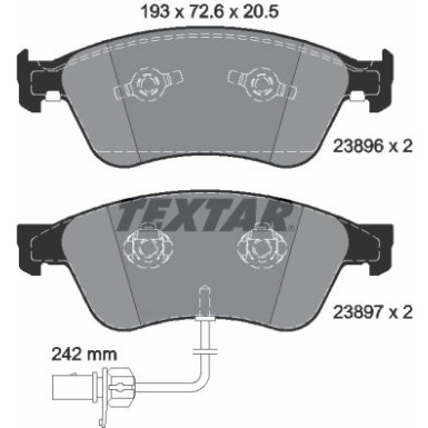 Textar | Bremsbelagsatz, Scheibenbremse | 2389601