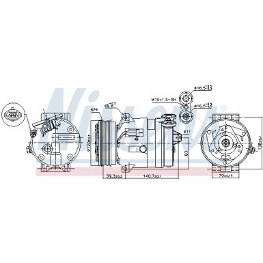 Nissens | Kompressor, Klimaanlage | 89057