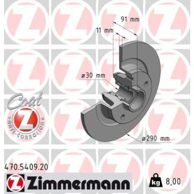 Zimmermann | Bremsscheibe | 470.5409.20