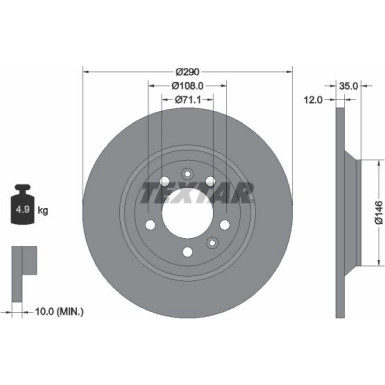 Textar | Bremsscheibe | 92129603