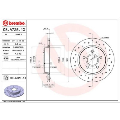 Brembo | Bremsscheibe | 08.A725.1X