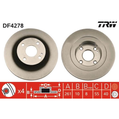 TRW | Bremsscheibe | DF4278